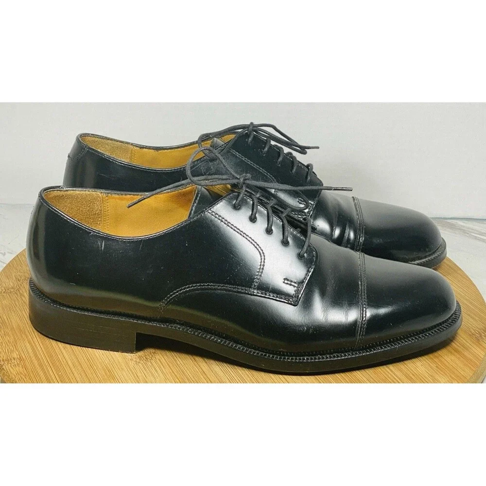 Cole Haan Men’s Caldwell 08330 Black Leather Cap Toe Oxford Shoes Size 8D
